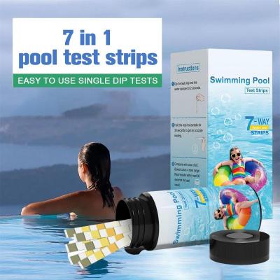 50 PH Test Strips 7 In 1 Pool Test Strips Kit Water Test Papers Chlorine Bromine PH Hardness Alkalinity Check Pool Accessories Inspection Tools