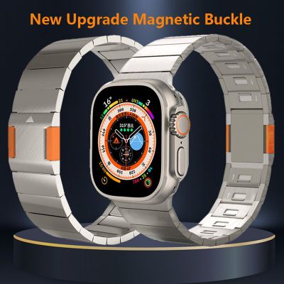 New Upgrade Magnetic Buckle Link For Apple Watch Ultra 49mm Band 8 7 45mm 44mm Adjustable Stainless Steel Bracelet iWatch 4 42mm Straps