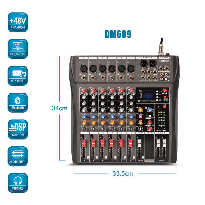 Tosunra 6 8 Input Channels Mixer Dm609 Dm809 