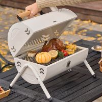 【LZ】❀  Portátil Outdoor Multifunções Churrasco Fogão De Carvão De Dupla Face Uso Normal Pátio Camping Aço Inoxidável Grill Net Forno