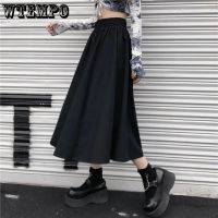 【CC】﹊☄  WTEMPO Fashion Elastic Waist Pleated Skirts Korean Skirt Loose A-line