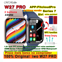 ต้นฉบับ W27 P RO ดูสมาร์ทฟังก์ชั่น NFC Siri 45มิลลิเมตรชุด7ชาร์จไร้สาย ECG บลูทูธ IP 68กันน้ำ smartwatt