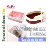 HN - Khay vệ sinh  3 loại Khay đựng cát vệ sinh cho mèo tặng kèm 1 xẻng