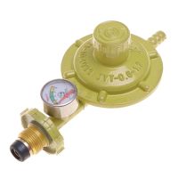 Propane Gas Regulator With Pressure Gauge Manometer Level Gauge For BBQ Camping Cookers Caravan Plumber (Yellow)