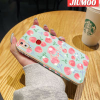 JIUMOO เคสปลอกสำหรับ Samsung กาแลคซี M01s A10s A10การ์ตูนน่ารักลายดอกทิวลิปชุบขอบสี่เหลี่ยมดีไซน์ใหม่เคสมือถือเคสซิลิโคนนิ่มฝาปิดเลนส์เต็มรูปแบบเคสป้องกันกล้อง