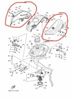 ฝาครอบถังน้ำมัน YZF155 R15 ALL NEW 2017-2019 อะไหลแท้ BK6-F4139-00 / BK6-F4129-00