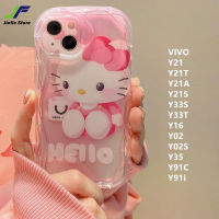 JieFie ขายเคสโทรศัพท์เนื้อนิ่มลาย Hello Kitty น่ารักสำหรับ VIVO Y21 / Y21T / Y21A / Y21S / Y33S / Y33T / Y16 / Y02 / Y02S / Y35 / Y91C / Y91i เคสป้องกันการกระแทกที่สวยงาม