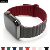 kuiwer URVOI ห่วงซิลิโคนสำหรับนาฬิกา Applee Ultra Series 8 7 6 SE54สายวงดนตรีสำหรับ IWatch 41 45มม. สีคู่หัวเข็มขัดห่วงแม่เหล็ก