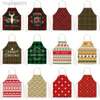 ™☃ Nordic Style Christmas Kitchen Apron Xmas Tree Deer Printing Brief Adult Apron Kitchen Baking Cooking Accessories Bib Aprons