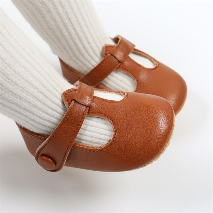 รองเท้าที่ช่วยเด็กหัดเดินแรกสำหรับเด็กทารกผู้หญิงแฟลต-pu-พรีเมี่ยมสำหรับงานปาร์ตี้เทศกาลงานเบบี้ชาวเวอร์
