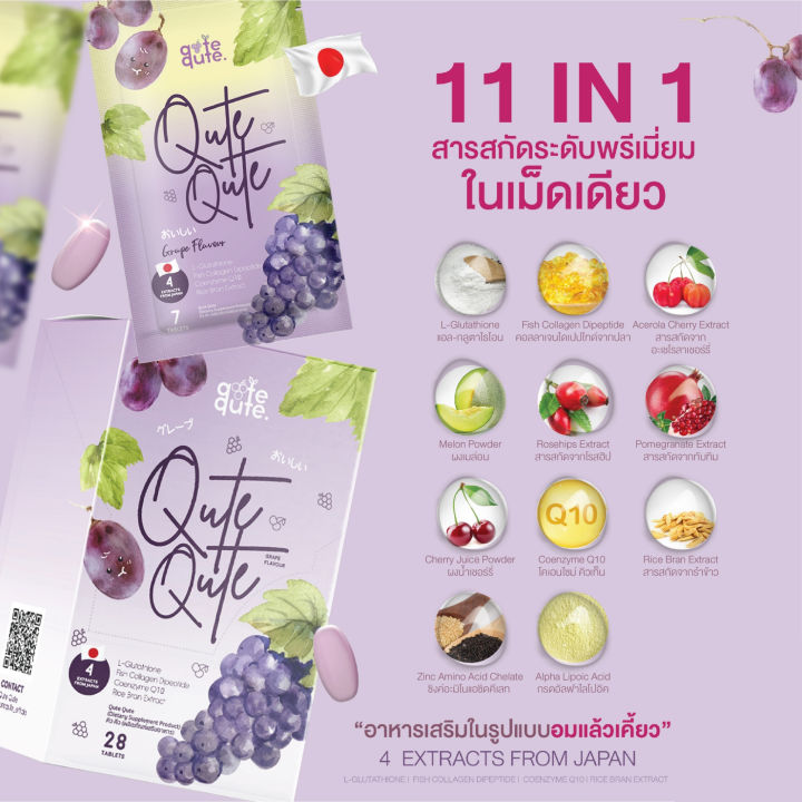 คอลลาเจน-qute-qute-คอลลาเจนรูปแบบเคี้ยว-สารสกัดพรีเมียม-นำเข้าจากประเทศญี่ปุ่น-กู้ผิวสวย