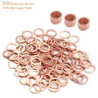 ™ 10/20/50pcs Copper Washer Solid Gasket Sump Plug Oil Seal Shim Flat Ring Seal Plain Spacer Washers M5 M6 M8 M10 M12 M14 M16