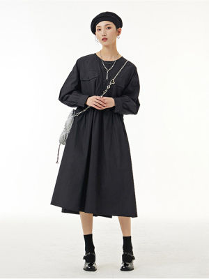 XITAO Dress Women Simplicty O-neck Long Sleeve Dress
