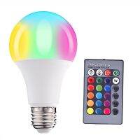 [HOT QQZIWWUJJWG 104] 1ชิ้นหลอดไฟ LED ที่มีระยะไกลไร้สาย RGB หรี่แสงได้หลอดไฟ LED อินฟราเรดระยะไกลสมาร์ทหลอดไฟ E27แสง3วัตต์5วัตต์10วัตต์15วัตต์ D Ropshipping