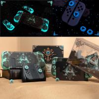 ฮาร์ดกรณีทีวี D Ock ชาร์จคริสตัลเชลล์ป้องกันสำหรับ Nintendo สวิทช์ NS Oled Joy-Con TPU Soft มือจับนิ้วหัวแม่มือติดหมวกปก