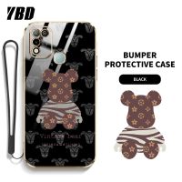 เคสโทรศัพท์ YBD สำหรับ Infinix Hot 10 Play Hot 11 Play X688B X688C X682 X682B X682C Hot 10S NFC Hot 10T X689 X689B X689C X689D ไล่ระดับสีการ์ตูนนิ่มโปร่งใสหมีรุนแรงกันกระแทกพร้อมกรอบป้องกันกล้องจากเลนส์คลุมทั้งหมด