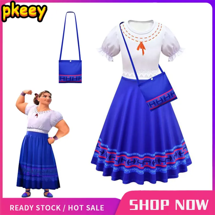 2022 New Encanto Luisa Cosplay Costume Dress for Kids Girls Birthday