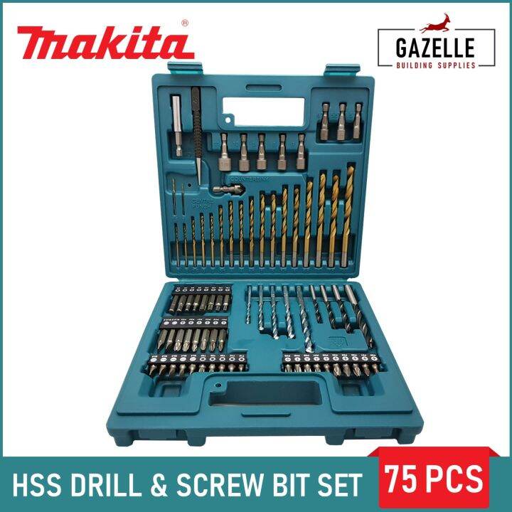 Makita HSS-R Drill Bit Sets - 13 / 19 / 25 / 75 (w/ Screw Bits) Pcs D ...