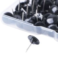 100 Pcs Transparent Map Pins Multi-purpose Gear-like Pushpins Decorative Thumb Tacks For Office School Black Board Clips Pins Tacks