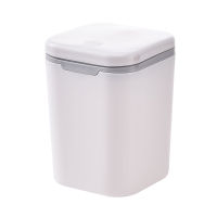 Mini Desk Trash Can White Desktop Trash Can Removable Portable Trash Bin with A Button in the Lid for Bedroom Kitchen Desk