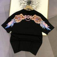 Boy London ไทด์2022ใหม่ล่าสุดชายและคนรักเสื้อยืดสตรีรอบคอหลวมนกอินทรีแขนสั้นนำเข้าของแท้