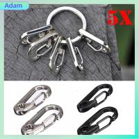 ADAM 5pcs EDC เครื่องมือ พวงกุญแจ คาราไบเนอร์สแตนเลส แหวนแยก สปริงหัวเข็มขัด พวงกุญแจ