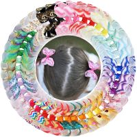 40PCS 3" Toddler Hair Clips Multicolored Grosgrain Ribbon Alligator Clips Boutique pigtail bows for Toddler Little Baby Girls