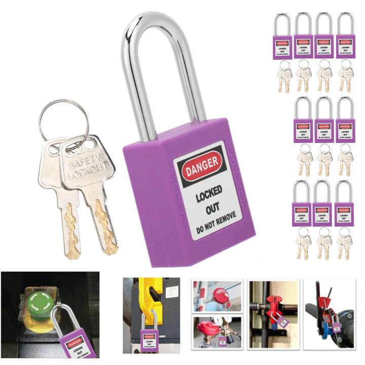 lockout-tagout-lock-v-10ชุดพร้อมกุญแจ20ดอกสำหรับโรงงาน
