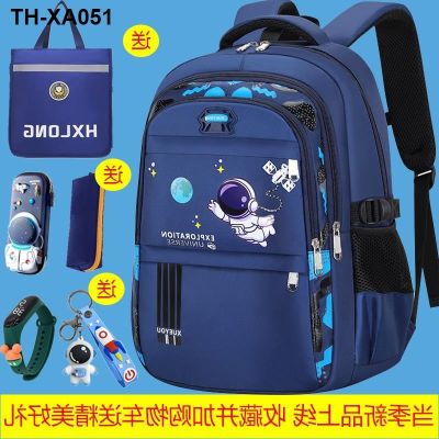 ♝ Children schoolbag elementary student 2023 new boy tourism to sixth grade reduce the large capacity of portable spinal heavy backpack
