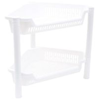 ชั้นเข้ามุมพลาสติก 2 ชั้น CSP 247-2 สีขาว CORNER RACK CSP 247-2 2TIER PLASTIC WHITE