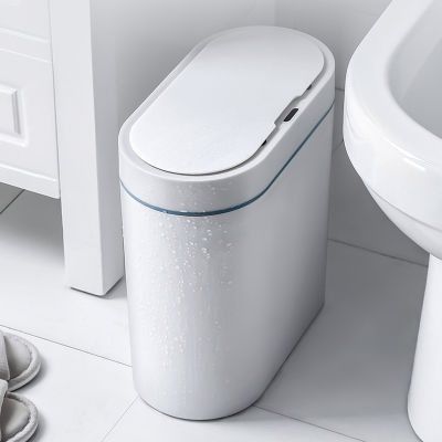 8L Trash Can Automatic Smart Sensor Trash Bin Household Storage Bucket Kitchen Bathroom Waterproof Trash Bin for Toilet Bedroom