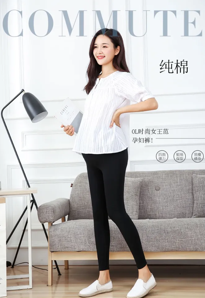 Seluar Legging Mengandung Plus Size Maternity Pregnant Women Work Soft Long  Pant 100% Cotton Legging