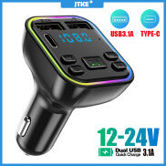 JTKE Bộ Phát FM Bluetooth 5.0 Cho Xe Hơi Bộ Sạc Nhanh PD Type