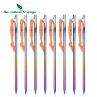 Boundless Voyage 20 24 30 35 40 CM Heavy Duty Titanium Alloy Camping Tent Stakes Peg for Outdoor Trip Hiking Gardening Ti1564C