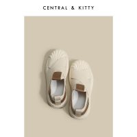 Central KITTY รองเท้าผ้าใบลําลอง ส้นหนา สีขาว เข้ากับทุกการแต่งกาย สําหรับสตรี 2023 V721