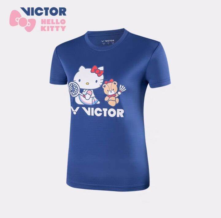 victor-เสื้อกระโปรงแบดมินตันเฮลโลคิตตี้ชัยชนะของแท้น่ารักเด็กผู้หญิงกระโปรงสั้นแฟชั่นแขนสั้น