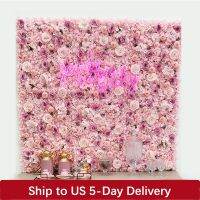 【hot】 de rosa seda 3d pano fundo parede decoração casamento painel flores artificiais para backdrops baby shower