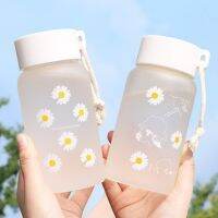 Large Mouth Frosted Daisy Portable Hemp Rope Plastic Water Cup Summer Fashion Girl Casual Water Bottle бутылка для воды