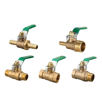 Water Heating Accessories Ball Valve 1/4 3/8 1/8 1/2 3/4 BSPT Female Male Thread Barb 8/10/12mm For Tap water On-Off Valve Plumbing Valves