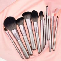 Makeup brush set 12 pieces complete set of small grape makeup brushes beginner eye shadow brush loose powder high gloss makeup set brush