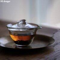 Gaiwan แก้วหนาฝาปิดถ้วยขายดีของขวัญทางธุรกิจกังฟูกาน้ำแบบถือทนความร้อน