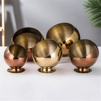 【CW】 Gold golden steel storage bowl tray Bowls Storage Bottle Jar Seasoning Soy Sauce dish