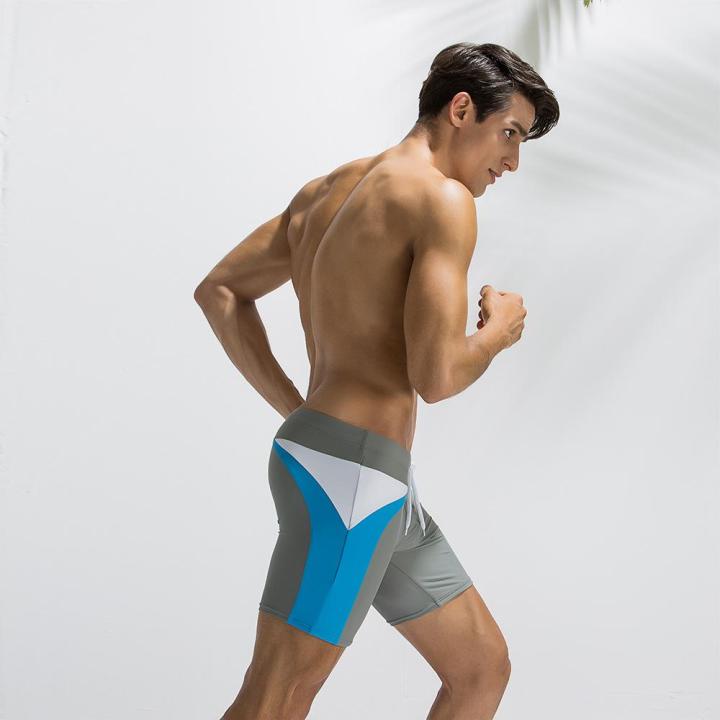 กางเกงว่ายน้ำชายทะเลสำหรับกางเกงว่ายน้ำบ๊อกเซอร์ของผู้ชาย-bsy1สีกันน้ำไนลอนพรีเมี่ยม