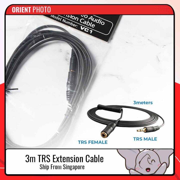 RODE VC1 3.5mm TRS Microphone Extension Cable for Cameras 3.05meters