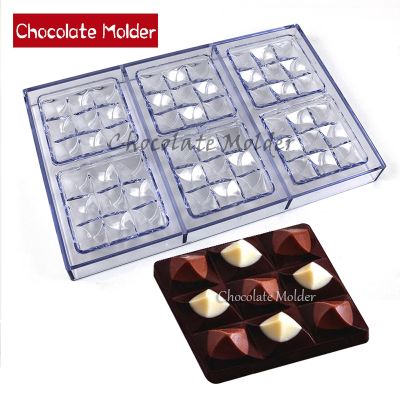 6 Cavity Polycarbonate Chocolate Molds Chocolate Bar Bonbons mini MOULIN Shape Candy Fondant Forms Baking Pastry Tools Mould