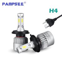 Pampsee หลอดไฟไฟหน้ารถมอเตอร์ไซค์แบบ Led H4ไฮโล H11 H1 H3 9005 9006 Cob 72W 8000lm 6500K ไฟหน้ารถยนต์หลอดไฟไฟ Led รถตัดหมอก12V 24V