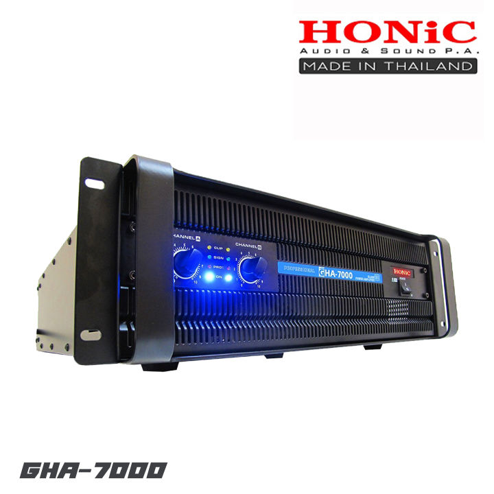 honic-gha-7000-เพาเวอร์แอมป์-2ch-คลาส-gh-กำลังขับ-23000x2-วัตต์-ที่อิ่มและหนักแน่นสามารถขับตู้ลำโพง-18-ได้ข้างละ-4-ตู้-รับประกัน-1-ปี