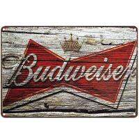 Lupeishop Original Retro Design ดูเหมือน Budweiser ไม้ดีบุกป้ายโลหะ Wall Art-แผ่นเหล็กชุบดีบุกหนาพิมพ์โปสเตอร์ตกแต่งผนัง