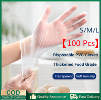 【TPE 100Pcs 】50/100Pcs ถุงมือพีวีซีใช้แล้วทิ้ง Powder-ฟรีเกรดอาหารครัว Catering ความงามเบเกอรี่ Latex ยางหนาถุงมือกันลื่น