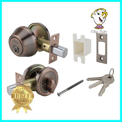 กุญแจลิ้นตาย 1 ด้าน HAFELE 489.10.503 สีทองแดงรมดำSINGLE CYLINDER DEADBOLT HAFELE 489.10.503 ANTIQUE COPPER **คุณภาพดี**